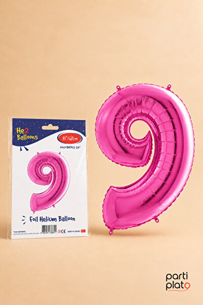 He2 Balloons Pink Foil Balloon Number 9 16 Inch 40 Cm, 9 Year Old Balloon, Bi...