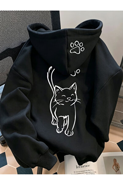 one button Unisex Ανδρικό/Γυναικείο Φούτερ με λεπτομέρεια ριγέ σχέδιο, χαριτω...