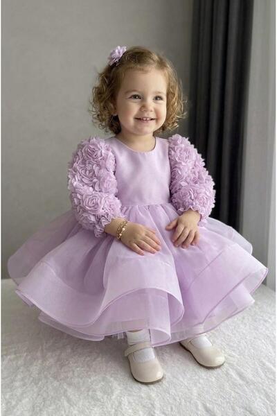 Baby store46 gül kollu prenses elbise