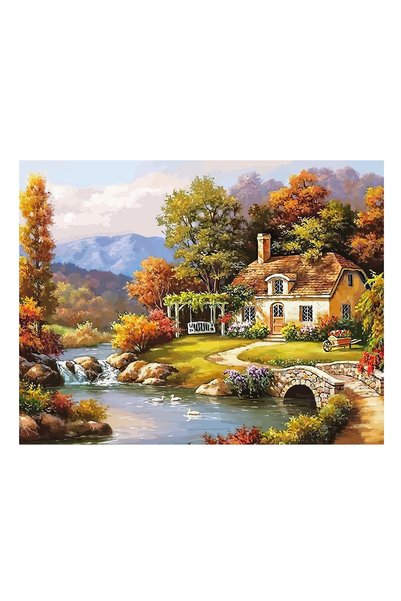 Painting by numbers Set Forest House 60081, pânză de bumbac pe cadru de lemn,...