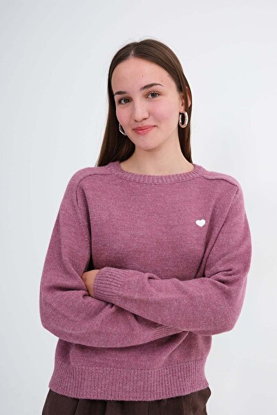 Addax Heart Embroidered Knitwear Sweater K3420-C7