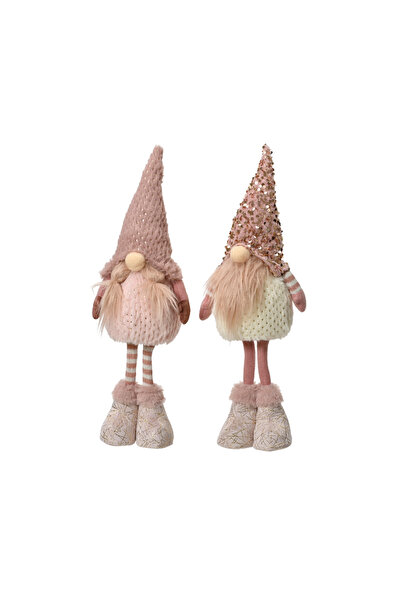 DecoDepot Angel figurine, textile, pink, standing, 50 cm