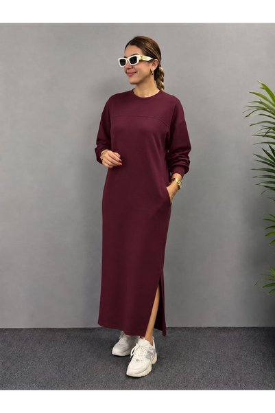 Generic Brand Women's Long Sleeve Cycling Dress with Pockets, Two Side Slits,...