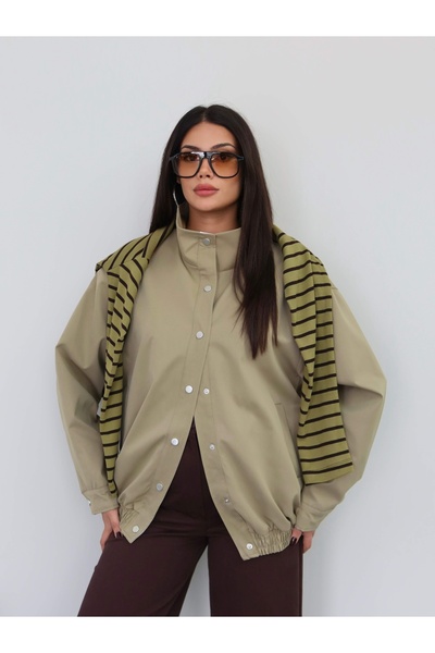 ESRAHELVACI Dik Yaka Oversize Bomber Ceket E.H Collection