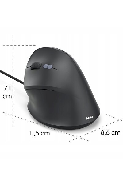 Hama Mouse ergonomic cu fir USB ECM-500L pentru stângaci