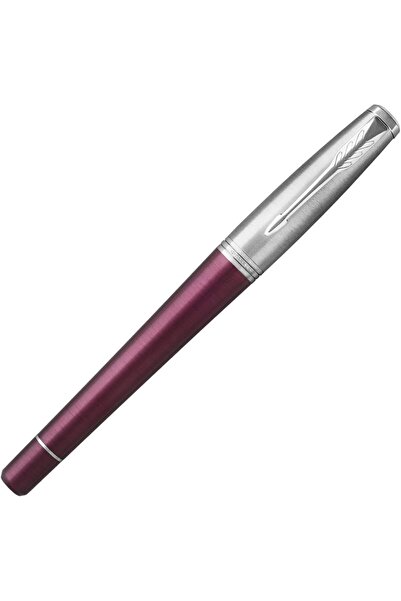 Parker Urban Premium Deluxe Fountain Pen, Medium Nib, Chrome Metallic Finish, (Purple Color)