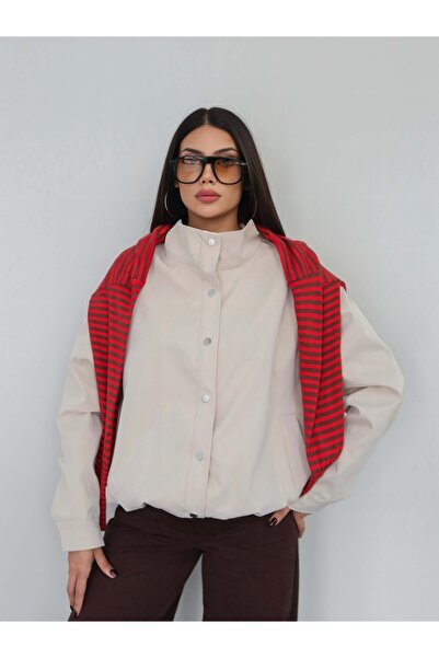 ESRAHELVACI Dik Yaka Oversize Bomber Ceket E.H Collection