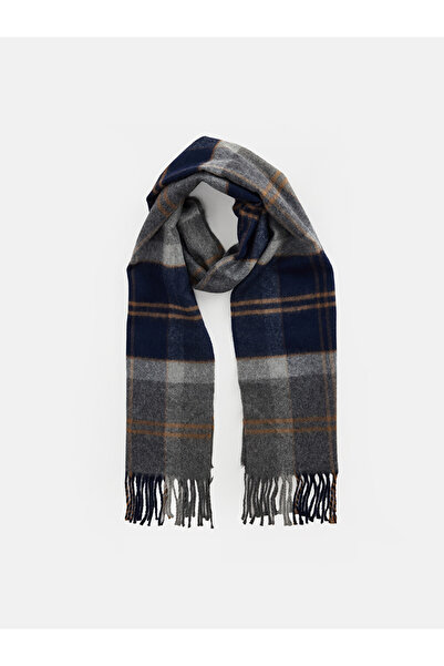 LC Waikiki Rmz Gi̇yi̇m Farkiyla Checkered Embroidered Men's Knitwear Scarf
