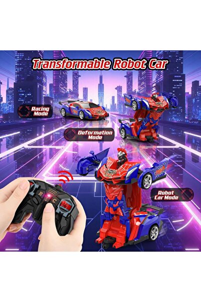 NO BRAND Mașină cu telecomandă cu capacitate de transformare Spider-Man pentr...