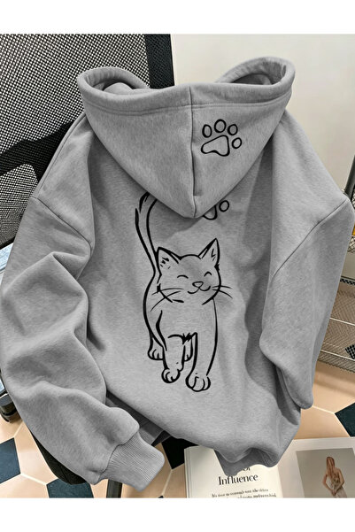 one button Unisex Ανδρικό/Γυναικείο Φούτερ με λεπτομέρεια ριγέ σχέδιο, χαριτω...