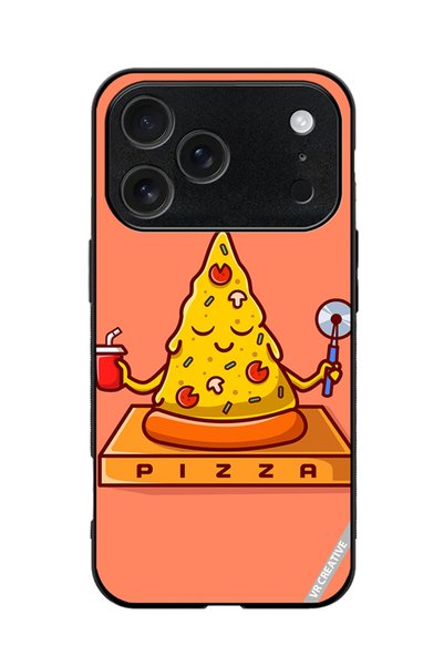 VR CREATIVE Protective Case Cover For Apple iPhone 18 Pro Max Cute Pizza Yoga...