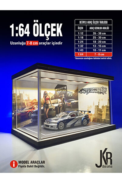 JKR diorama Most Wanted V1 Diecast Led Işıklı Akrilik Korumalı Stand/Diorama ...
