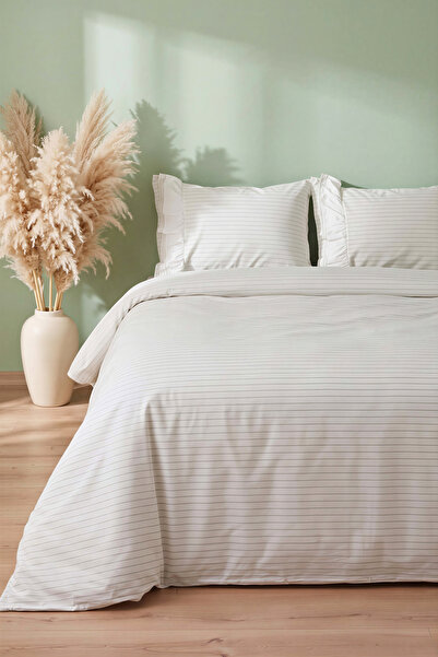 Rivaİstanbul Mauro Green 100% Cotton Double Duvet Cover Set - 4 Pieces