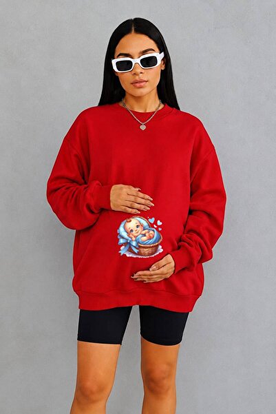 HELLO ROMA 3 Yarn Combed Cotton Baby Printed Maternity Sweatshirt in a Basket...