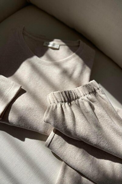 MJAMASS Taş Basic Örme Oversize Kadın Ev Giyim Takım