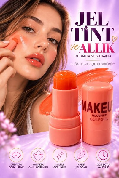 ENQ JEL TİNT & ALLIK – DUDAK VE YANAKLARDA IŞILTILI, CANLI RENK-SÜPRİZ HEDİYELİ