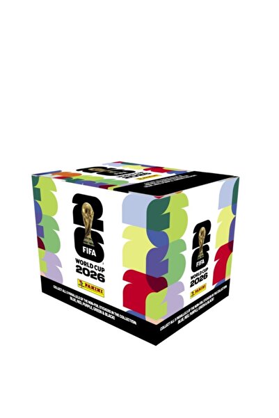 Panini صندوق ملصقات كأس العالم لكرة القدم 2026 يحتوي على 50 ملصقًا