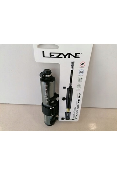 Lezyne Mini Pompă de Bicicletă de Buzunar HV Lite Gri Presta Schrader 90PSI