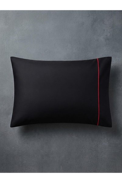 Taç Zorluteks Out Stripe Edge Detailed 2-Piece 100% Cotton Satin Fabric Pillowcase 50X70 cm