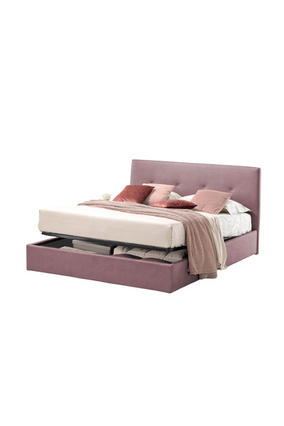 Timflex Pat Rabatabil cu Lada Depozitare Tiamo Promo 100x200 cm Catifea Viole...