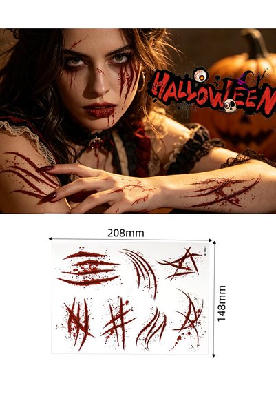 Kurbabio 3D Professional Bloody Wound Makeup Party Costume Temporary Face and...