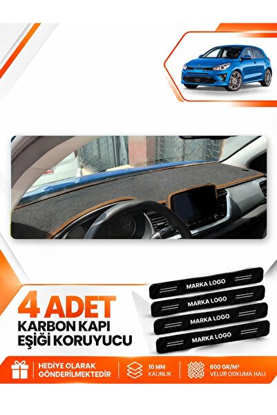 e-biz Kia Rio (2019-2024) Compatible Front Dashboard Protection Mat Cover - B...