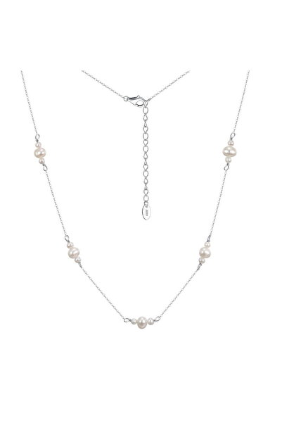 Be Special Colier din argint 925 placat cu rodiu cu perle 45 cm