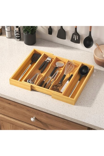 NO BRAND Organizator reglabil de tacâmuri pentru sertarul dulapului de bucătărie