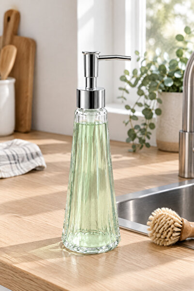 MAKRİ HOME Eyfel Cam Sıvı Sabunluk 250 ml, Şeffaf, 7,5x22 cm
