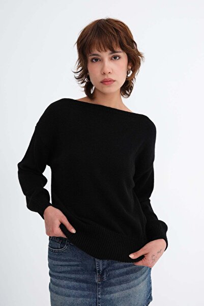 Addax Boat Neck Knitwear Sweater K3526