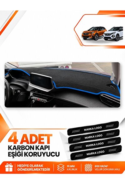 e-biz غطاء حماية أمامي متوافق مع سيارة بيجو 2008 (2020-2026) - أسود-أزرق - PE011