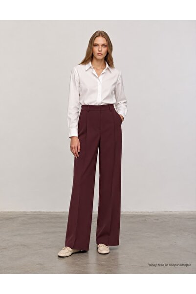 Serpirella Butik Γυναικείο παντελόνι από ύφασμα Palazzo με πιέτες