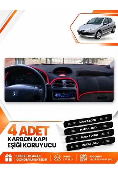 e-biz Peugeot 206 Large Screen (1998-2009) Compatible Front Torpedo Protectio...