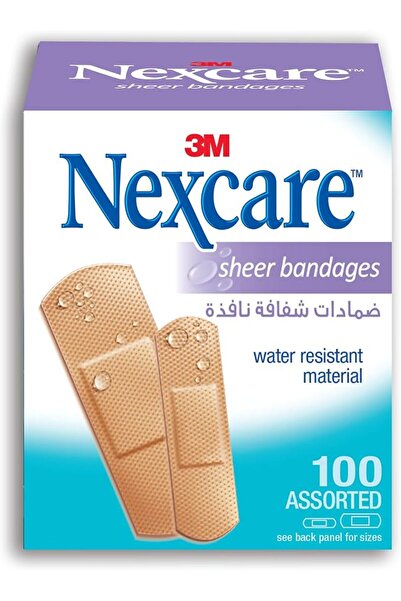 Nexcare Sheer Bandages/plasters Assorted sizes, 100 units/pack | Latex-free |...