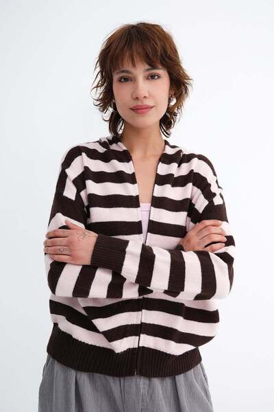 Addax Striped Knitwear Cardigan H3579