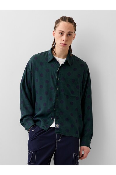 GAP Erkek Koyu Yeşil × Awake NY Twill Dotted Big Gömlek