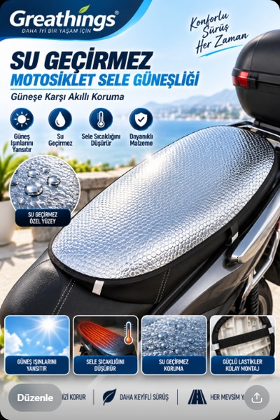 Greathings 60x35 εκ. Αδιάβροχο κάλυμμα σέλας μοτοσικλέτας με ελαστικό προστατ...