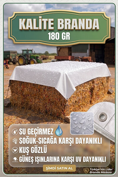 180 Gr Su Geçirmez Uv Korumalı Branda Kuş Gözlü 15Mtx20Mt