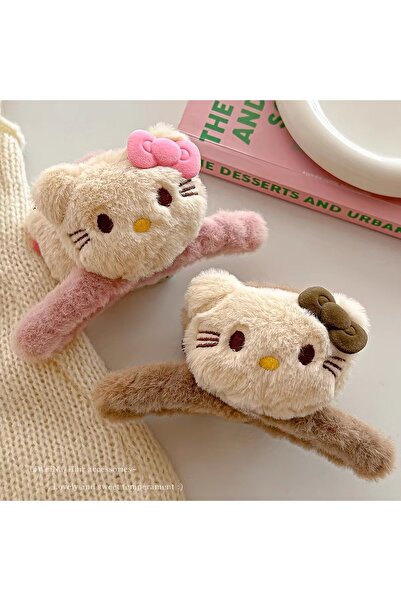 Frasin Select Agrafă de păr din pluș Hello Kitty, disponibilă în două culori....