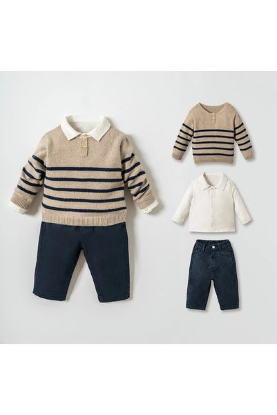 DIDuStore Men's 9-24 Months Knitted Sweater Set