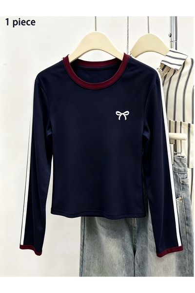 Toum Long Sleeve Retro Vintage Graphic Blouse Body