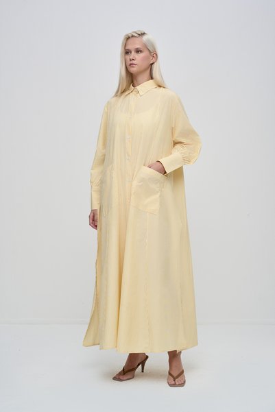 HANIQA Modern Pocketed Shirt Dress