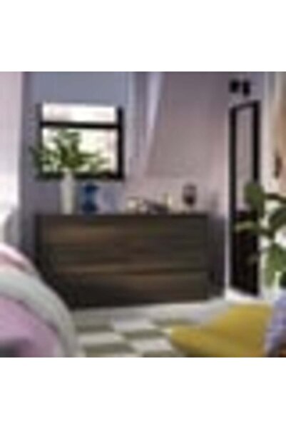 Generic STORKLINTA خزانة ذات 6 أدراج - لون بني غامق/تأثير خشب البلوط 140x50x75 سم