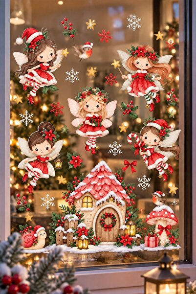 Piksel Grafik New Year's Fairies Wall and Glass Sticker Set - New Year Childr...