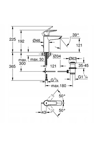 Grohe Baterie de pornire UMYWALKOWA, Mărimea M 234552432