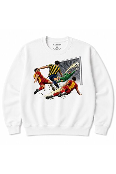 Rabona Fashion Φούτερ με Γραφικό Αγώνα Ποδοσφαίρου με Τελευταία Στιγμή και Στόχο