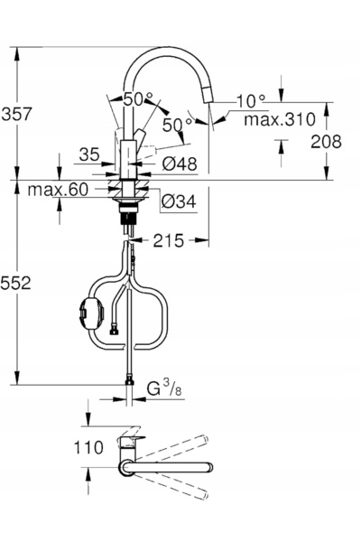 Grohe Baterie de chiuvetă monocomandă StartEdge 30550000