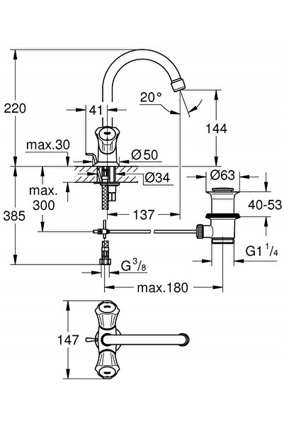 Grohe Baterie lavoar monocomandă Costa L, DN 15 21375001