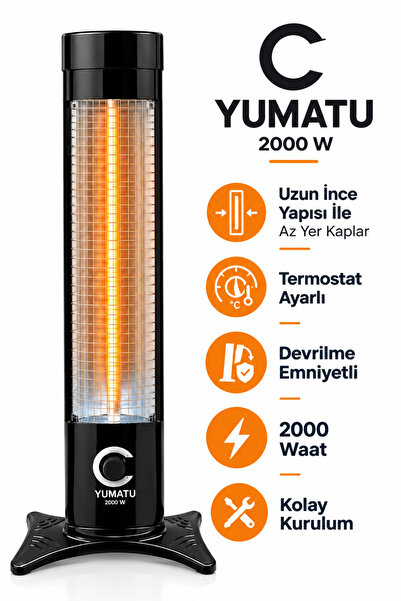 Yumatu Kule Tipi Micatronic Dik Isıtıcı 2000w Termostatlı Devrilme Emniyetli ...
