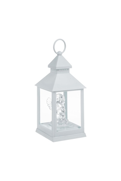 OEM Felinar Alb cu Ingeras & LED 10x10x24cm – lumină decorativă pentru o atmo...